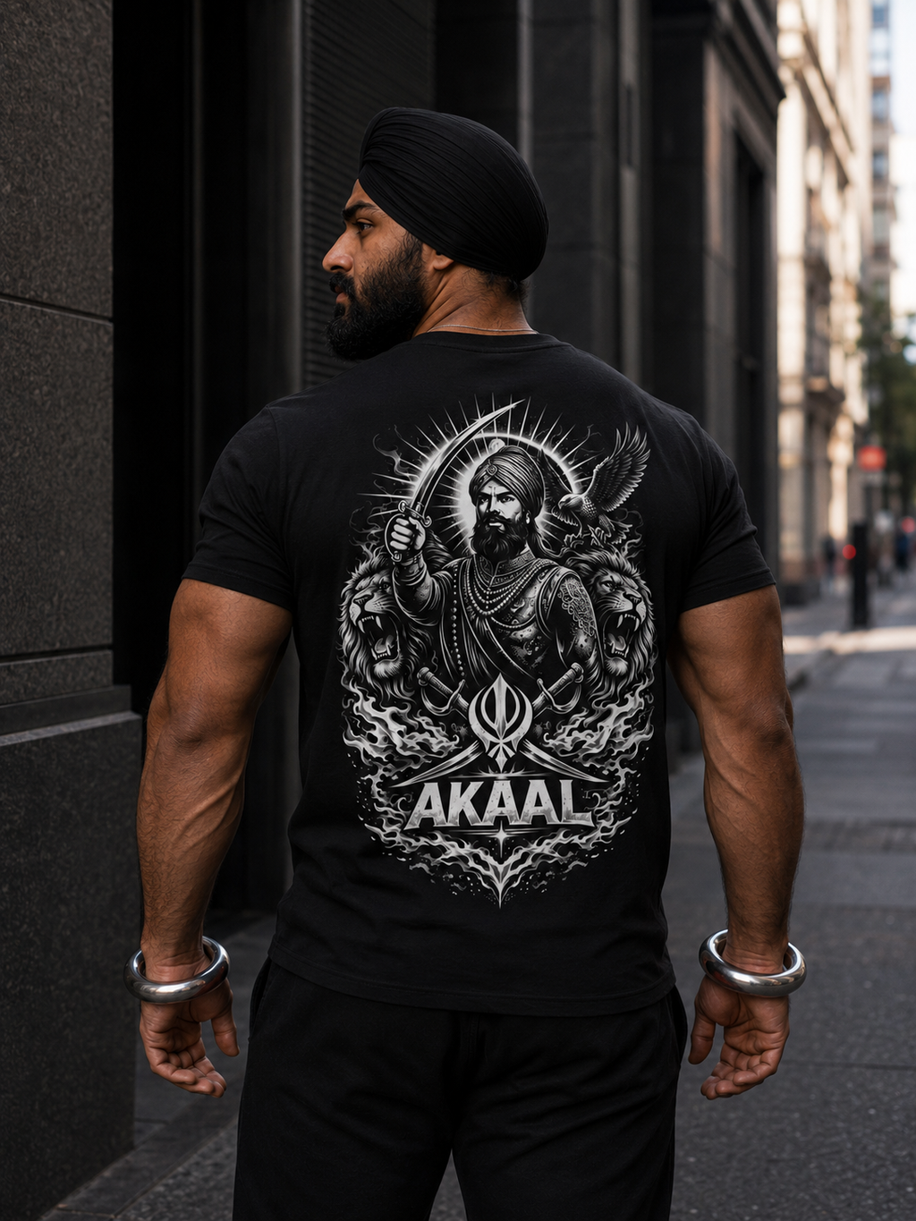 Guru Gobind Singh Ji - Akaal Graphic Black Tee