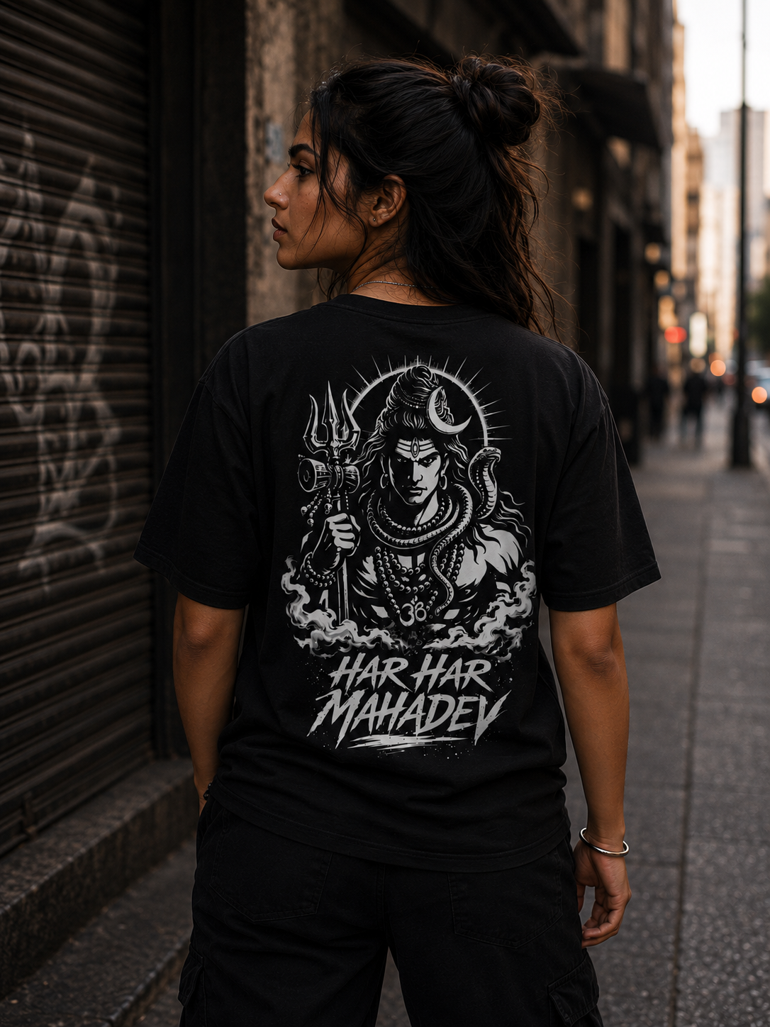 Har Har Mahadev - Lord Shiva Graphic Black Tee