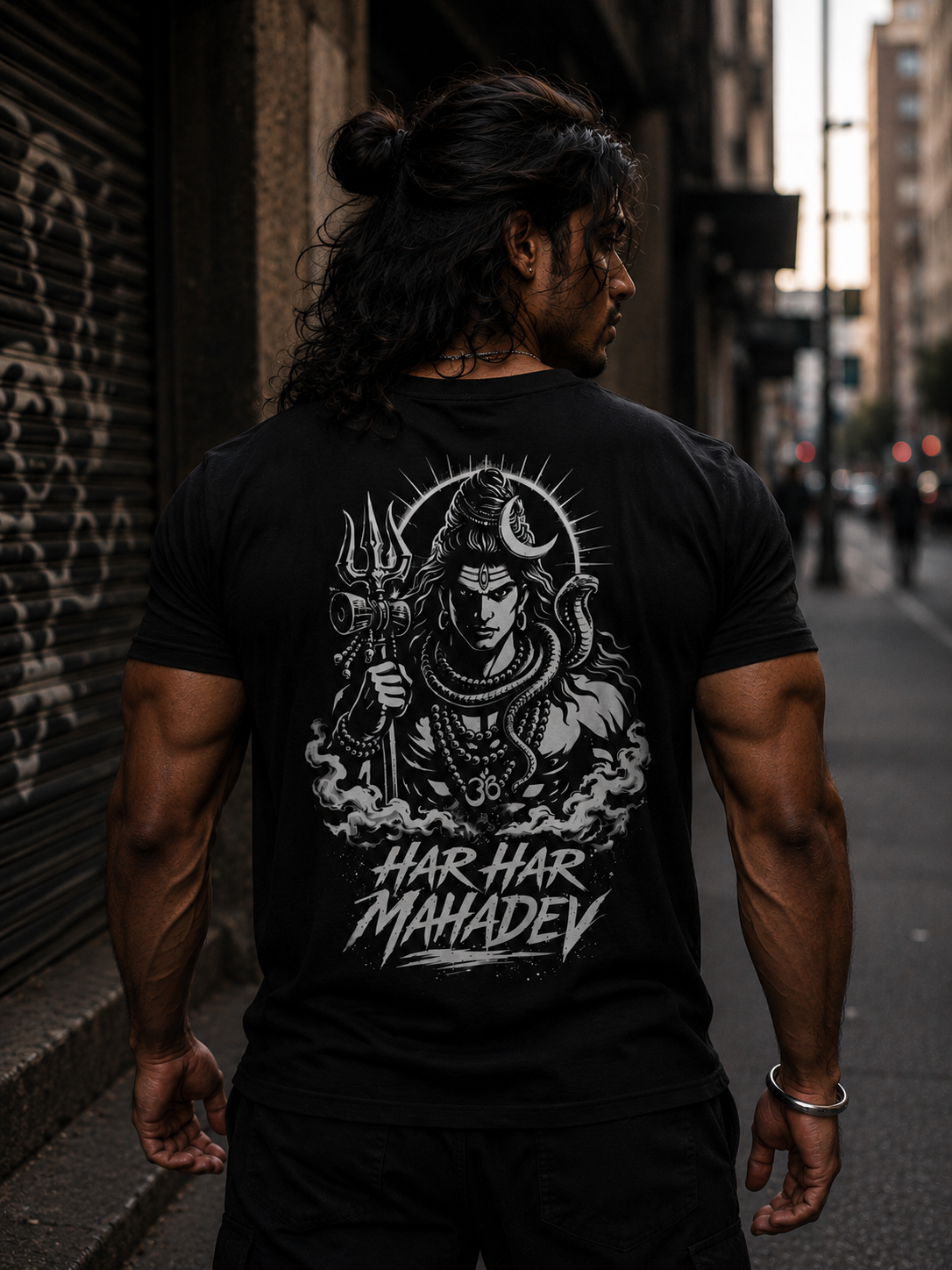 Har Har Mahadev - Lord Shiva Graphic Black Tee